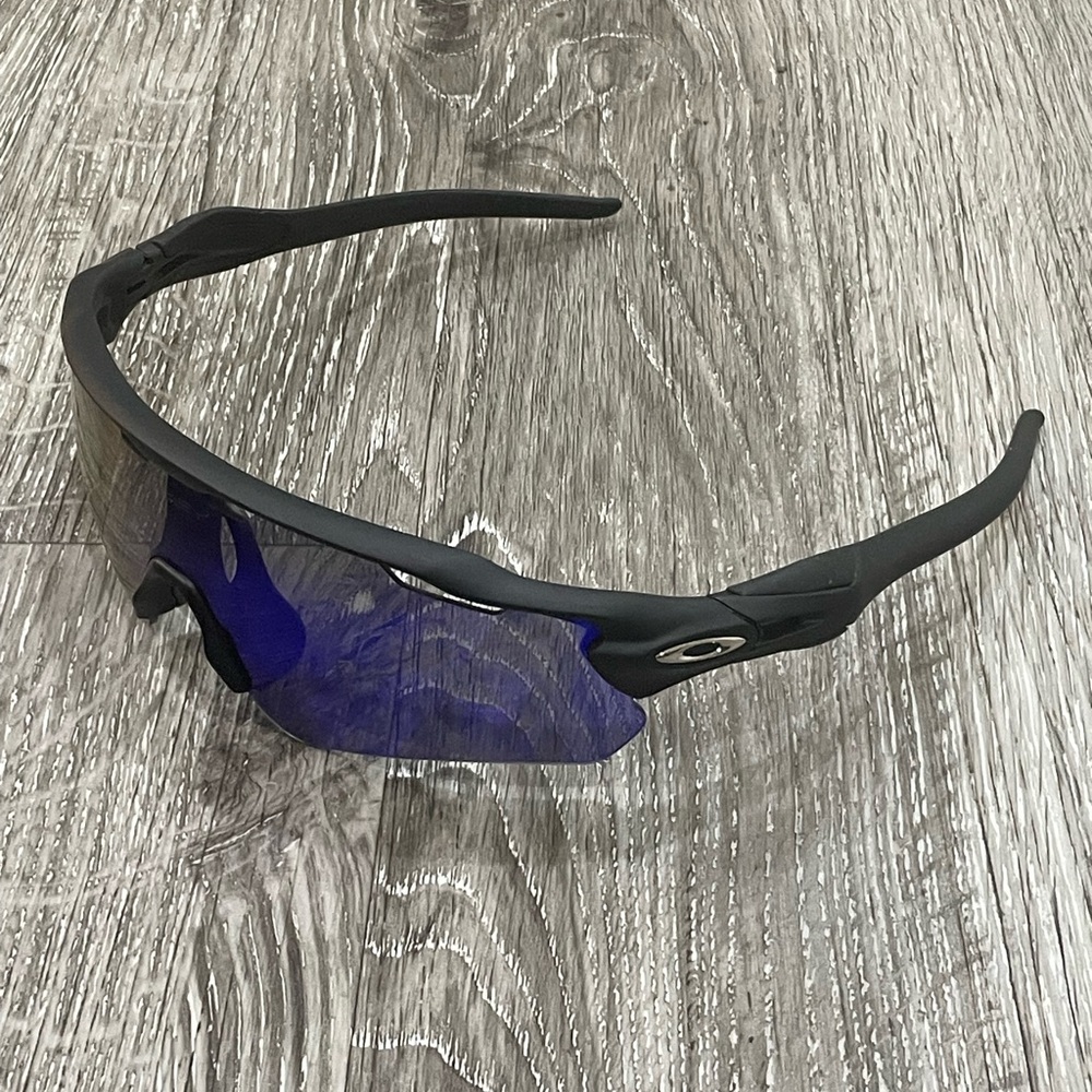 Oakley Matte Black and Deep Blue Sunglasses